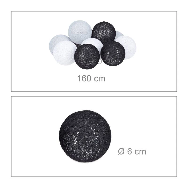Guirlande Lumineuse LED 10 Boules Coton 6 Guirlande Lumineuse LED 10 Boules Coton – Image 4