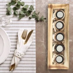 Porte-bougies Effet Bois Avec Plateau -Komar Boutique 055b85803f6a4ddea47f58a204c4fc6a