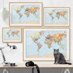 Tableau Déco Mappemonde Géopolitique IV -Komar Boutique 1000203179 200211 11321603625 DETAILS P000000001000203179