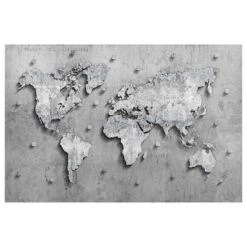 Tableau Magnétique Carte Du Monde Béton