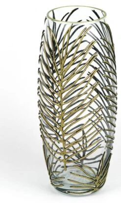 Vase En Verre Peint à La Main 25 Cm