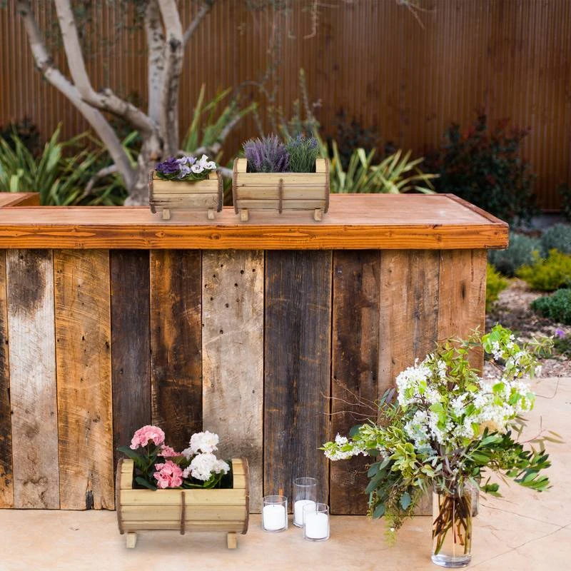 Jardinières En Bois En Lot De 3 4 Jardinières En Bois En Lot De 3 – Image 2