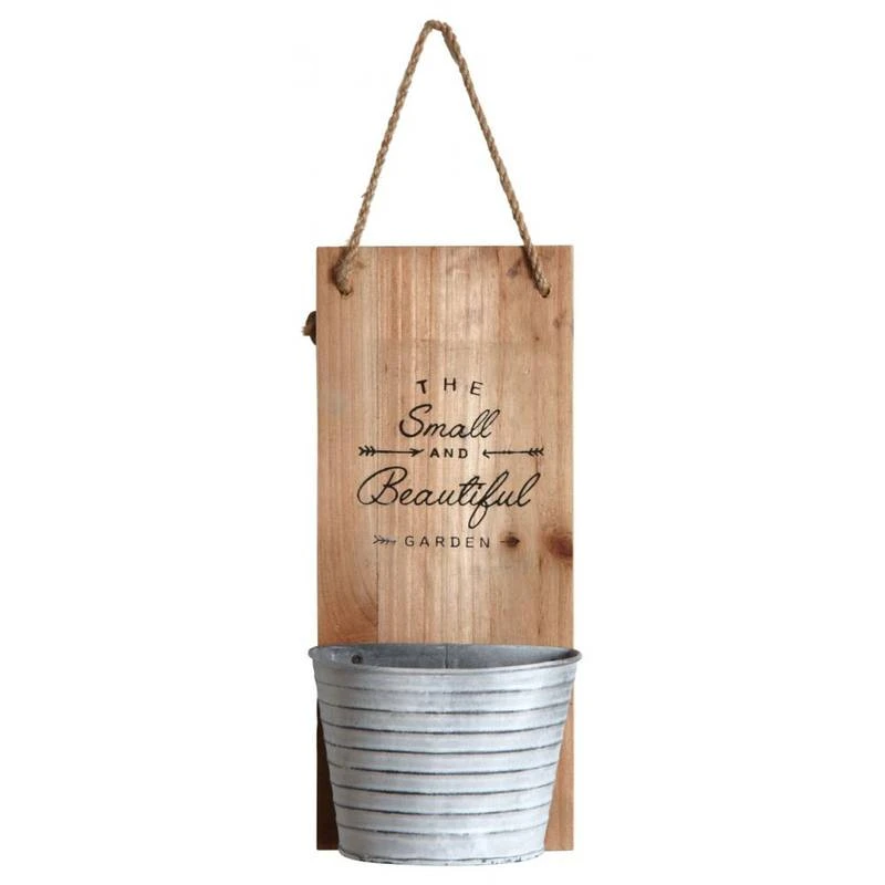 Support Mural En Bois Avec Pot En Métal 3 Support Mural En Bois Avec Pot En Métal