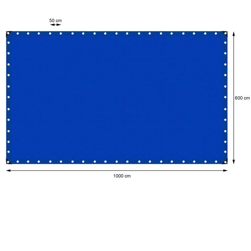 Bâche Avec Oillets 6x10 M 260g/m² Bleu 8 Bâche Avec Oillets 6x10 M 260g/m² Bleu – Image 6