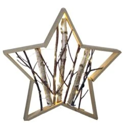 Etoile En Bois Décoration Lumineuse Avec