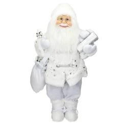 Figurine De Père Noël 24x14x47cm Blanc