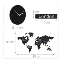 Carte Monde En Bois Avec 5 Horloges -Komar Boutique 5bd1a3fd22fd45878a383eabd3bd2bbf