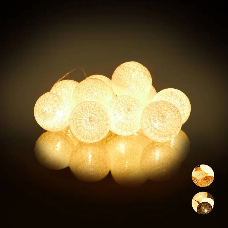 Guirlande Lumineuse LED 10 Boules Coton 11 Guirlande Lumineuse LED 10 Boules Coton – Image 9
