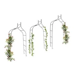 3x Arches à Rosiers En Métal Avec Boules