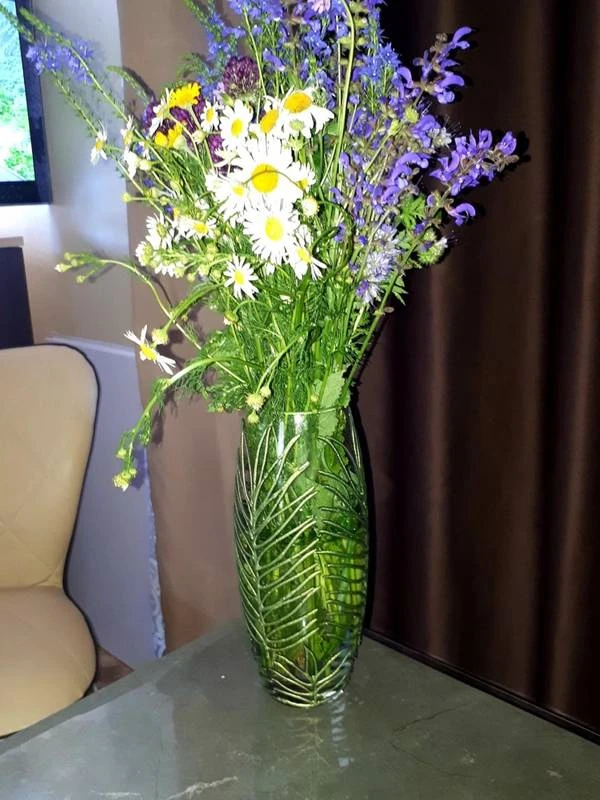 Vase En Verre Peint à La Main 25 Cm 4 Vase En Verre Peint à La Main 25 Cm – Image 2