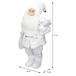 Figurine De Père Noël 24x14x47cm Blanc -Komar Boutique a2f4bf7805284d1caecfdd0e4fde6e37