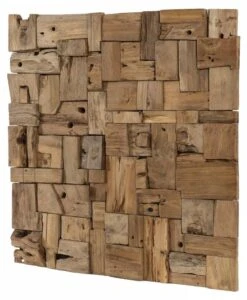 Décoration Murale Carrée 8 En Teck L80