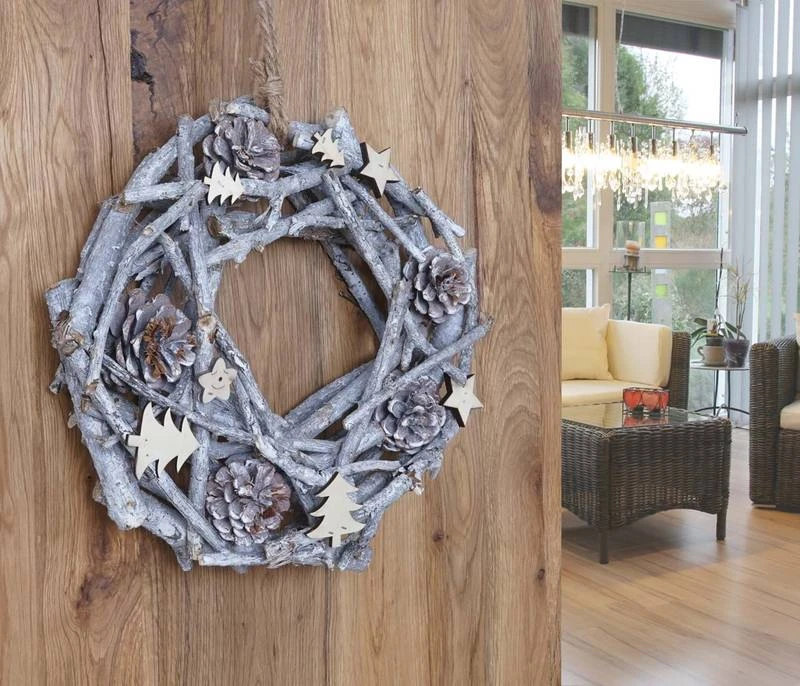 Couronne De Porte Cône De Sapin Rond 4 Couronne De Porte Cône De Sapin Rond – Image 2