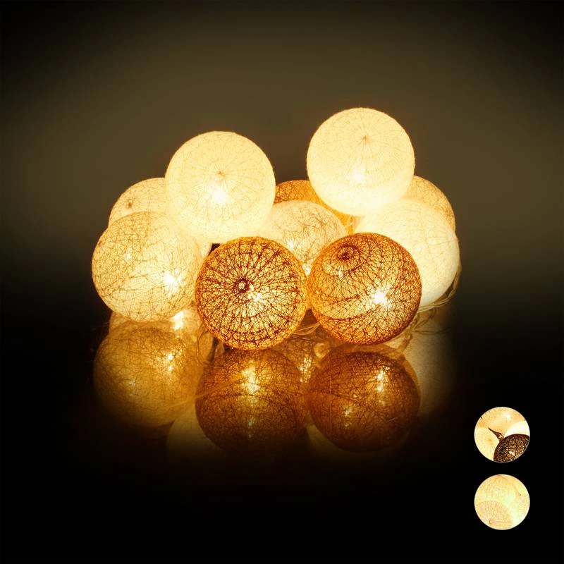 Guirlande Lumineuse LED 10 Boules Coton 12 Guirlande Lumineuse LED 10 Boules Coton – Image 10