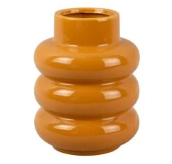 PRESENT TIME Vase Déco Bobbly Glazed - Ocre