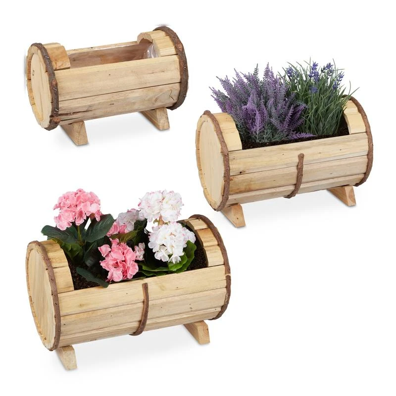 Jardinières En Bois En Lot De 3 3 Jardinières En Bois En Lot De 3
