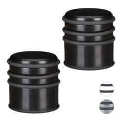 Butoir De Porte Noir En Lot De 2