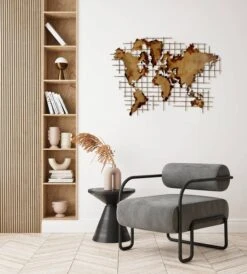 Sculpture Murale Métal Golden World -Komar Boutique f3d71a88e1204691bcbfe30fa43dd587