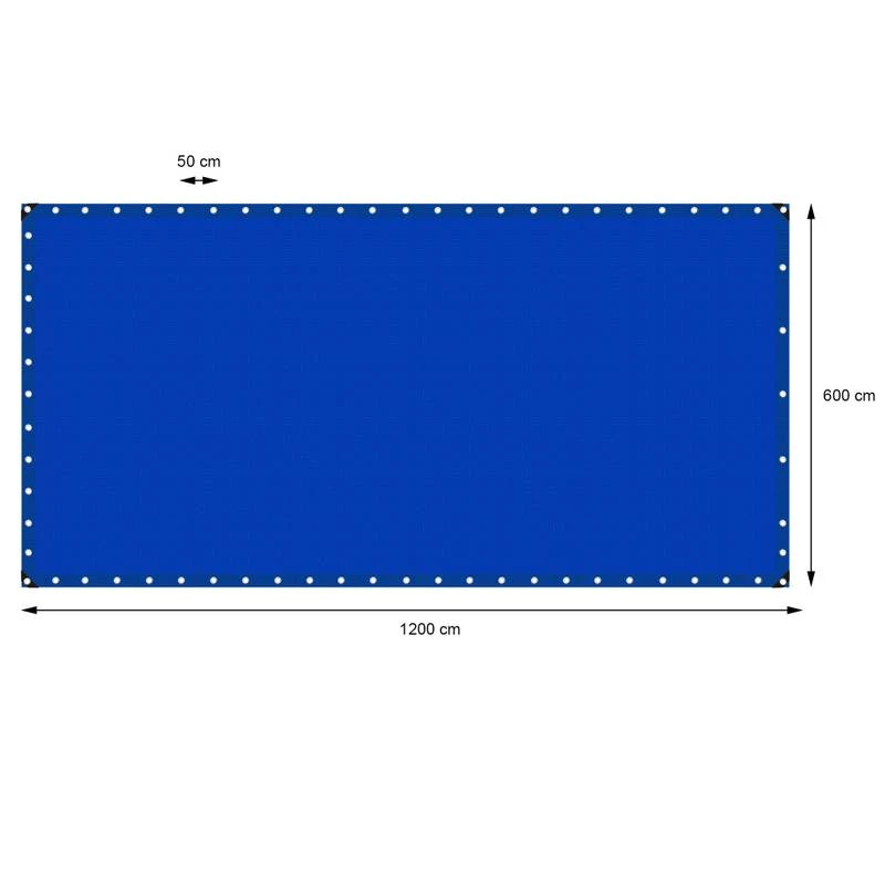 Bâche Avec Oillets 6x12 M 260g/m² Bleu 8 Bâche Avec Oillets 6x12 M 260g/m² Bleu – Image 6